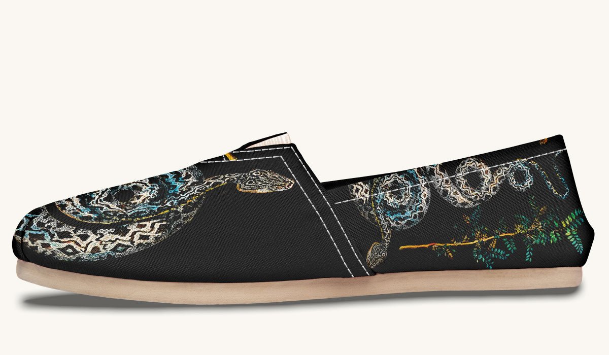 Serpent in Bloom Silver Snake Casual Shoes - Jaded Lament