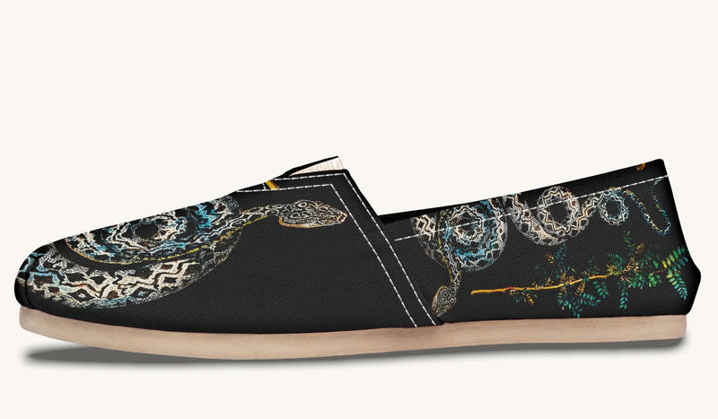 Serpent in Bloom Silver Snake Casual Shoes - Jaded Lament
