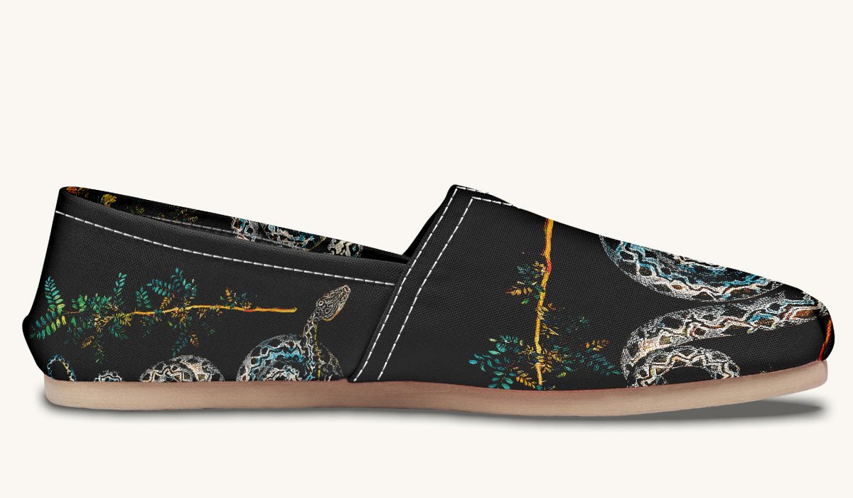 Serpent in Bloom Silver Snake Casual Shoes - Jaded Lament