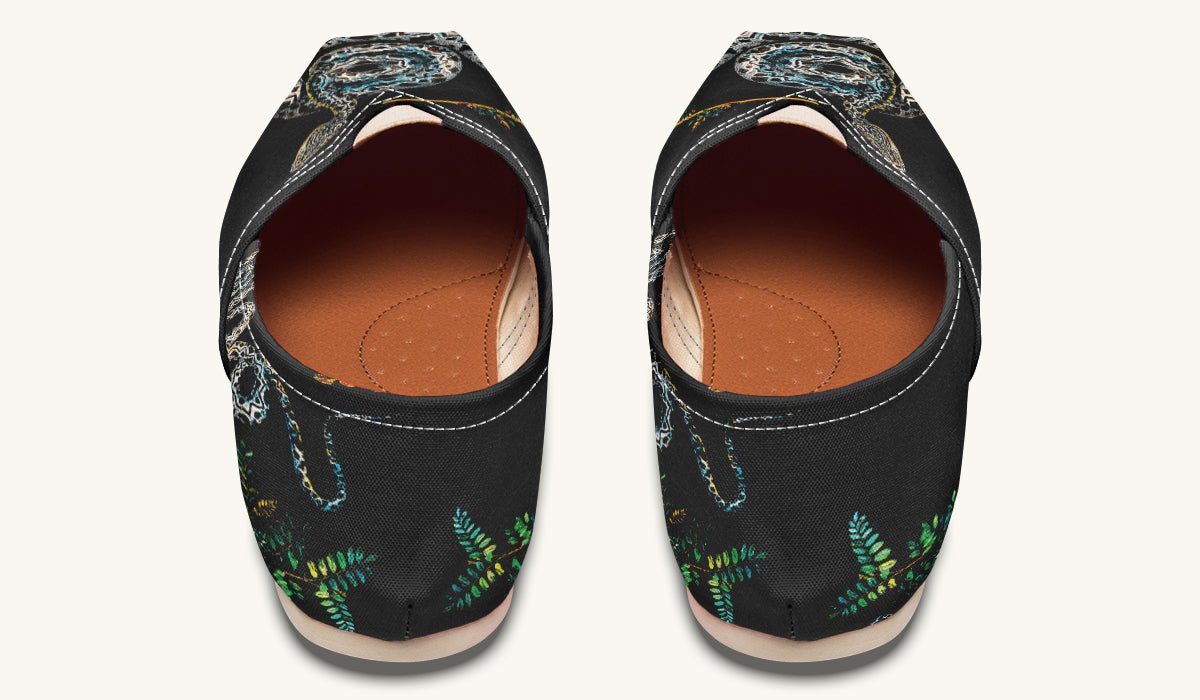 Serpent in Bloom Silver Snake Casual Shoes - Jaded Lament