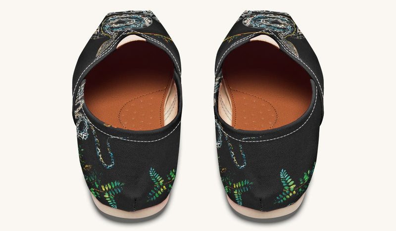 Serpent in Bloom Silver Snake Casual Shoes - Jaded Lament