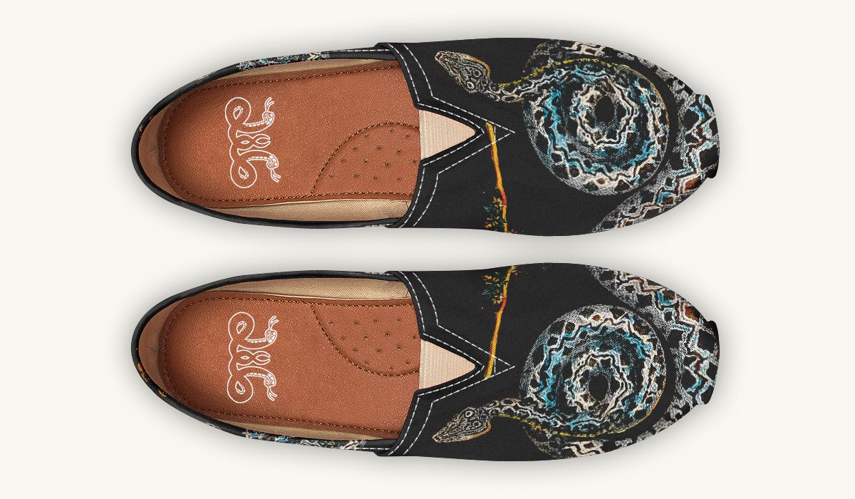 Serpent in Bloom Silver Snake Casual Shoes - Jaded Lament