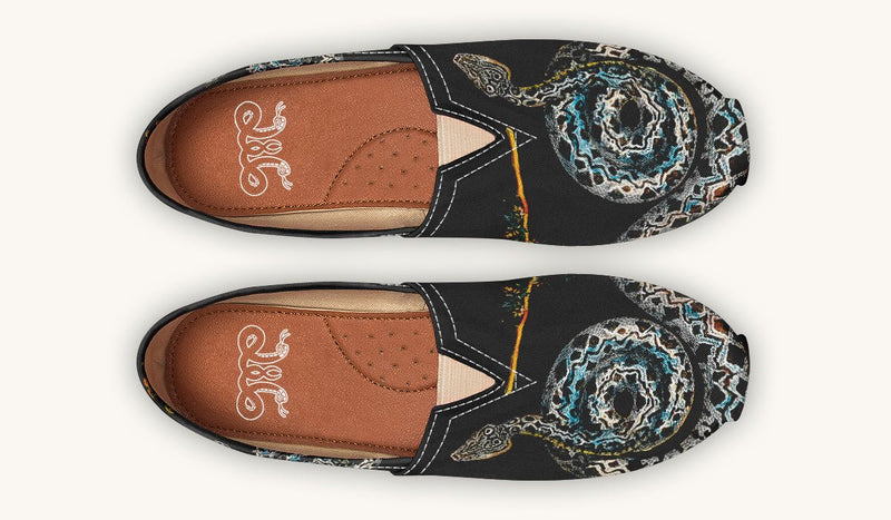 Serpent in Bloom Silver Snake Casual Shoes - Jaded Lament