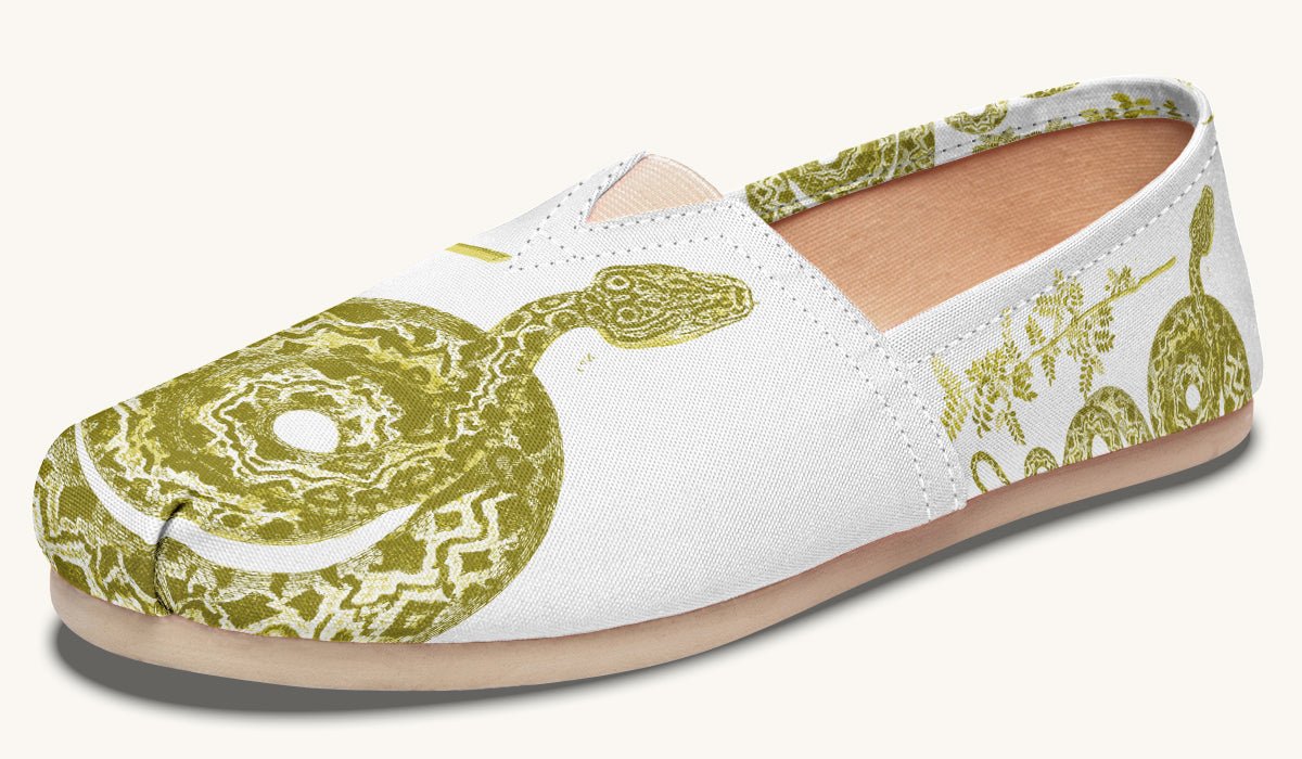 Serpent in Bloom Multicolor Snake on Black Casual Shoes - Jaded Lament