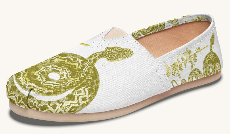 Serpent in Bloom Multicolor Snake on Black Casual Shoes - Jaded Lament
