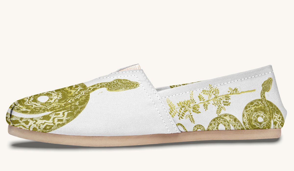 Serpent in Bloom Multicolor Snake on Black Casual Shoes - Jaded Lament