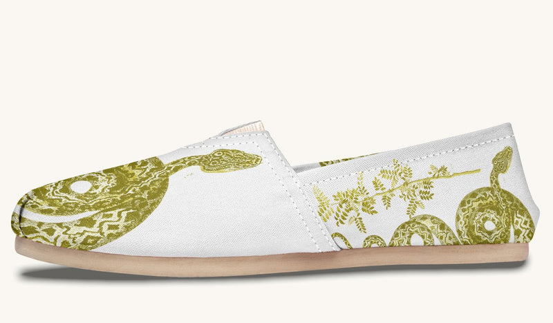 Serpent in Bloom Multicolor Snake on Black Casual Shoes - Jaded Lament
