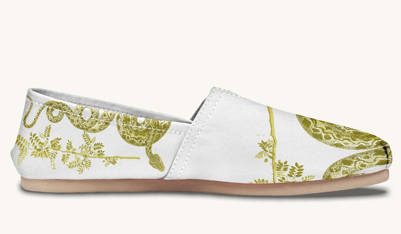 Serpent in Bloom Multicolor Snake on Black Casual Shoes - Jaded Lament
