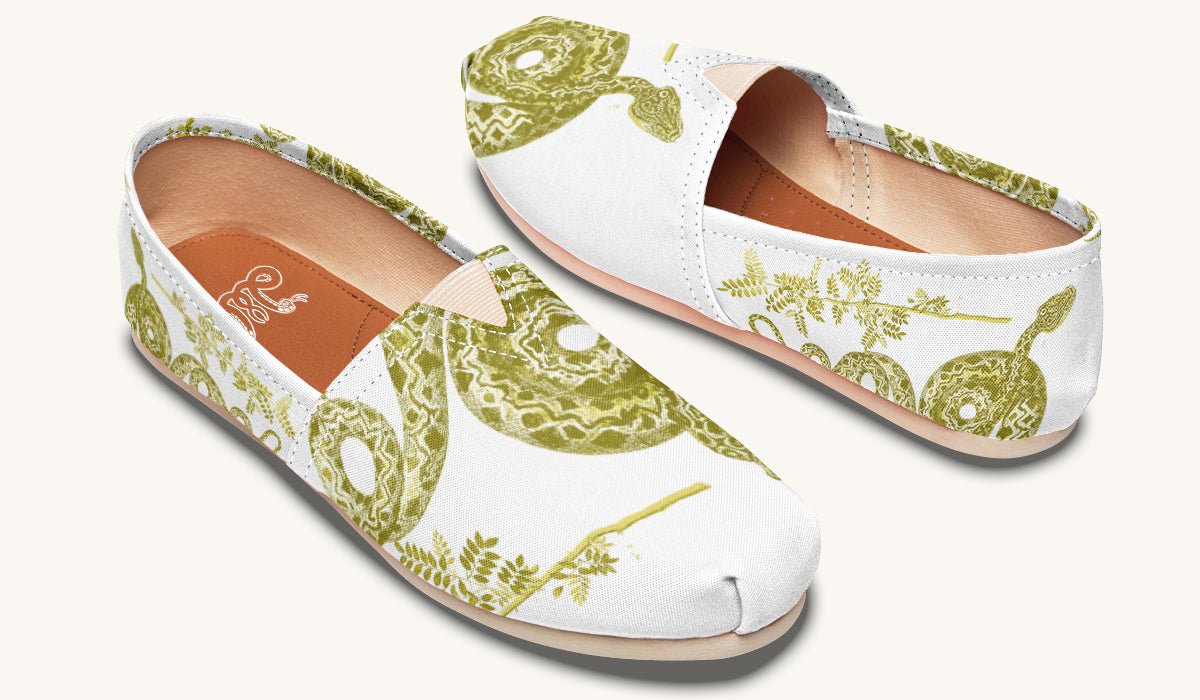 Serpent in Bloom Multicolor Snake on Black Casual Shoes - Jaded Lament