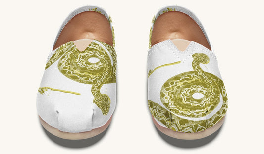 Serpent in Bloom Multicolor Snake on Black Casual Shoes - Jaded Lament