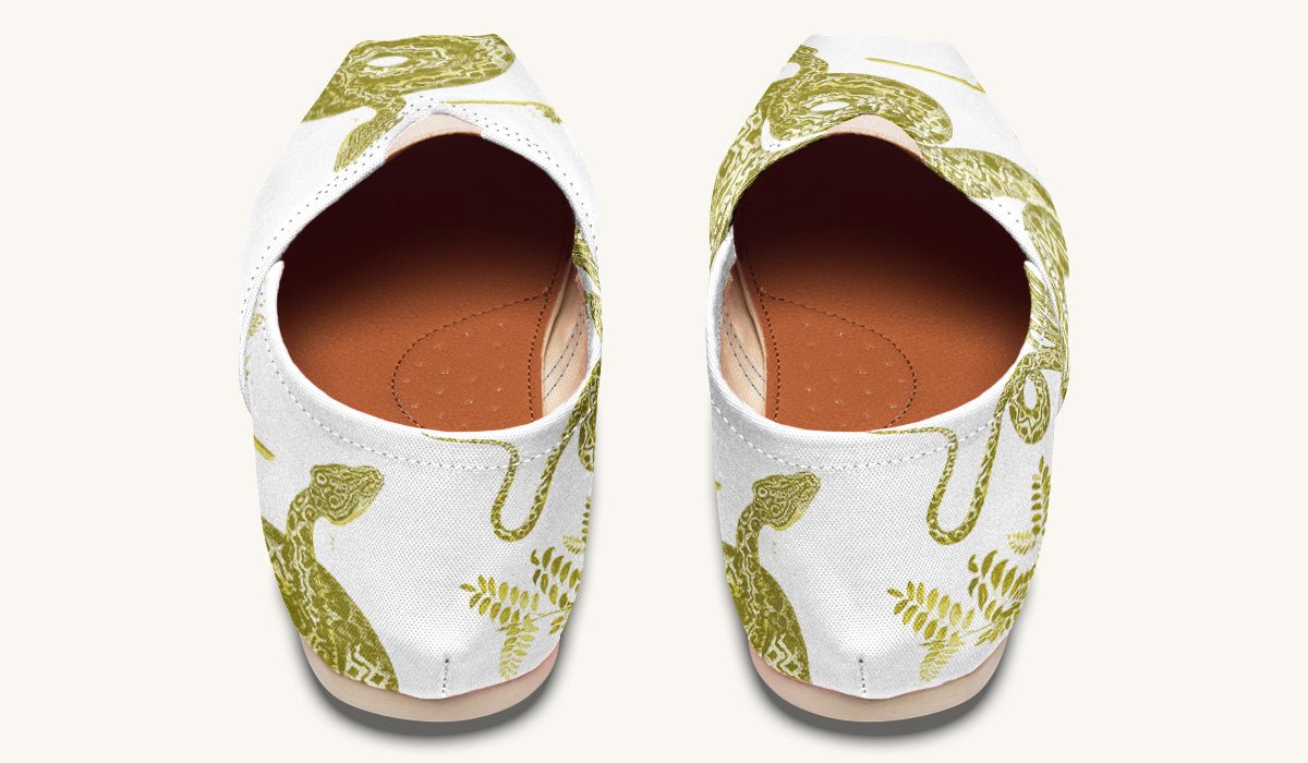 Serpent in Bloom Multicolor Snake on Black Casual Shoes - Jaded Lament
