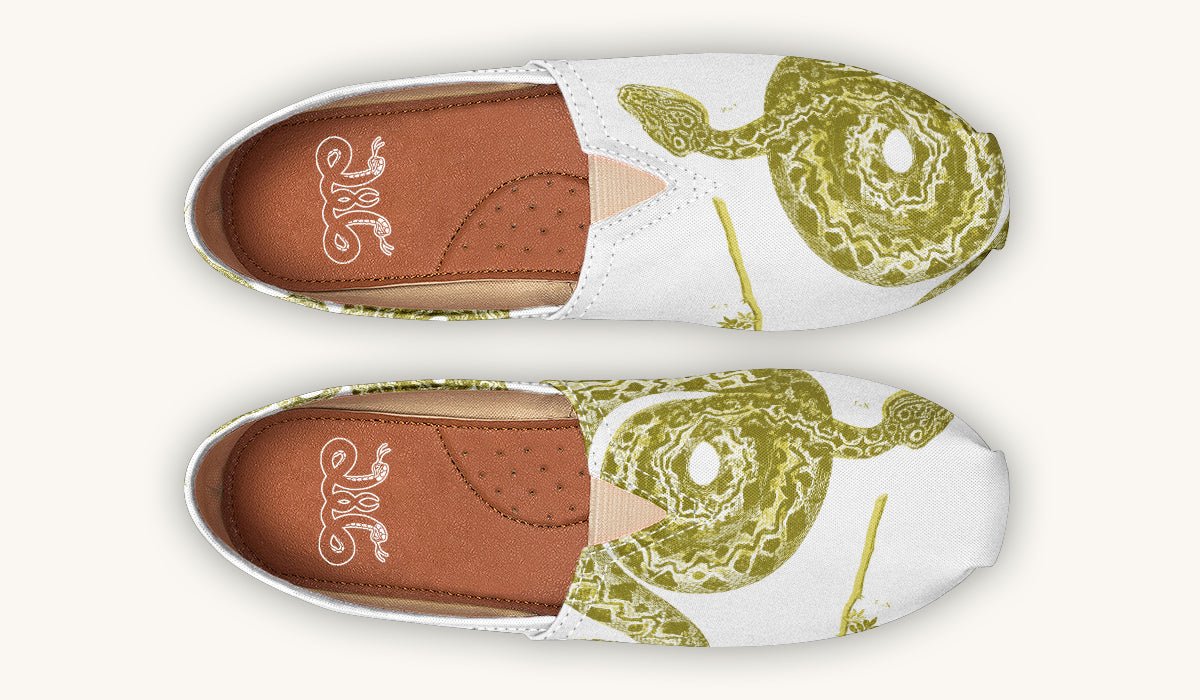 Serpent in Bloom Multicolor Snake on Black Casual Shoes - Jaded Lament