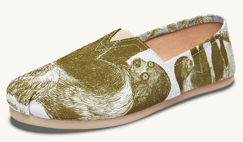 The Sloth Stays Brown White Casual Shoes - Jaded Lament