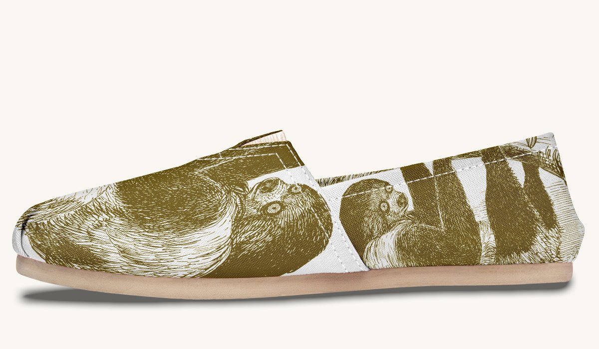 The Sloth Stays Brown White Casual Shoes - Jaded Lament