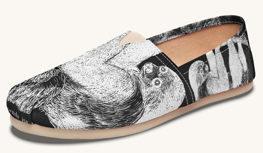 The Sloth Stays White Black Casual Shoes - Jaded Lament