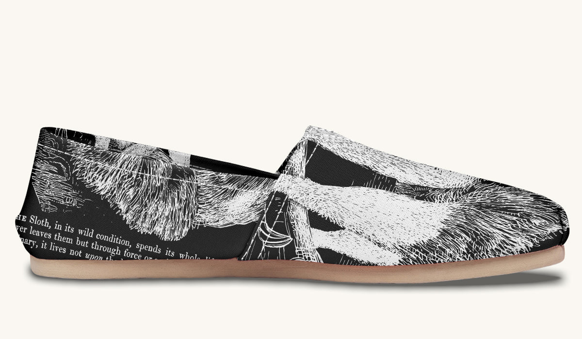 The Sloth Stays White Black Casual Shoes - Jaded Lament