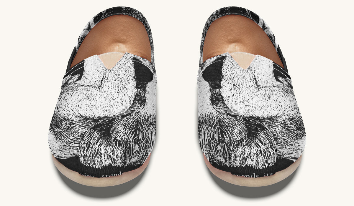 The Sloth Stays White Black Casual Shoes - Jaded Lament