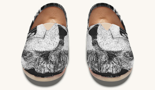 The Sloth Stays White Black Casual Shoes - Jaded Lament