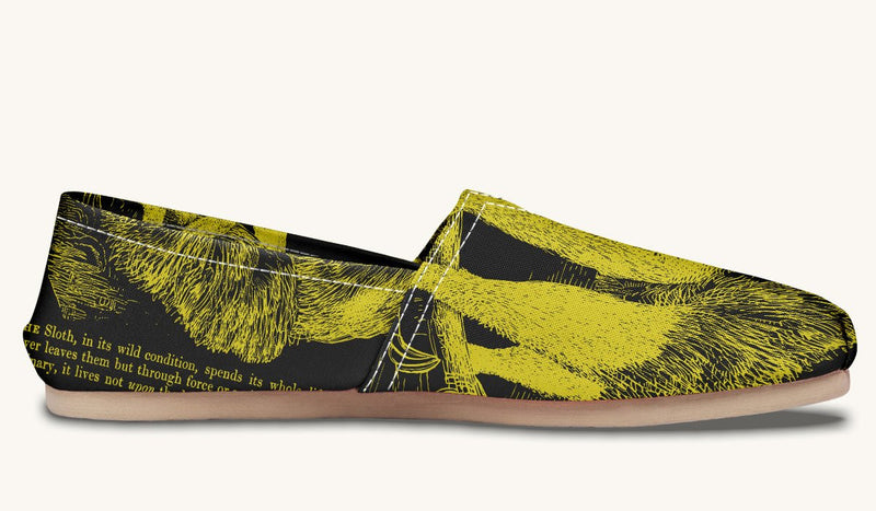 The Sloth Stays Yellow Black Casual Shoes - Jaded Lament