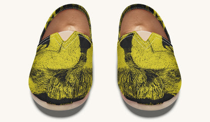 The Sloth Stays Yellow Black Casual Shoes - Jaded Lament