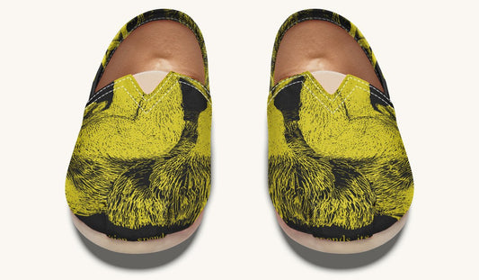 The Sloth Stays Yellow Black Casual Shoes - Jaded Lament