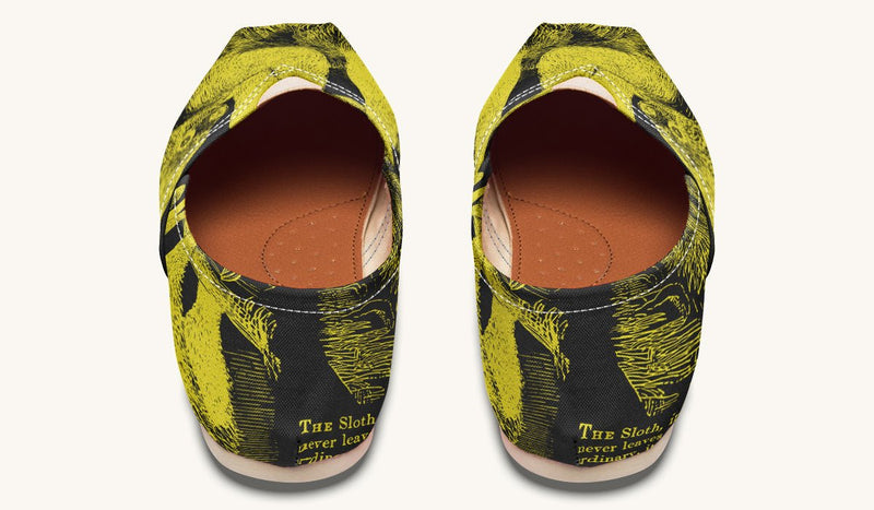 The Sloth Stays Yellow Black Casual Shoes - Jaded Lament