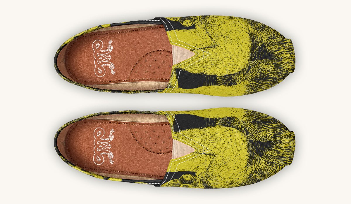 The Sloth Stays Yellow Black Casual Shoes - Jaded Lament