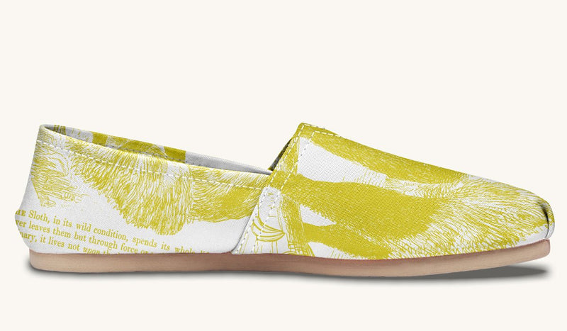 The Sloth Stays Yellow White Casual Shoes - Jaded Lament