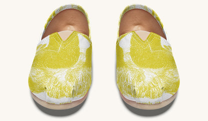 The Sloth Stays Yellow White Casual Shoes - Jaded Lament