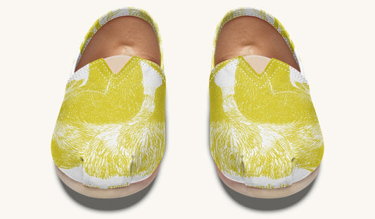 The Sloth Stays Yellow White Casual Shoes - Jaded Lament