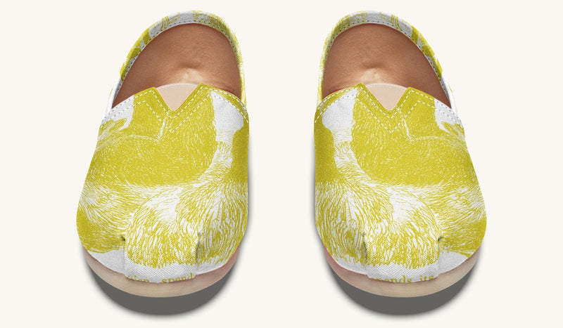 The Sloth Stays Yellow White Casual Shoes - Jaded Lament