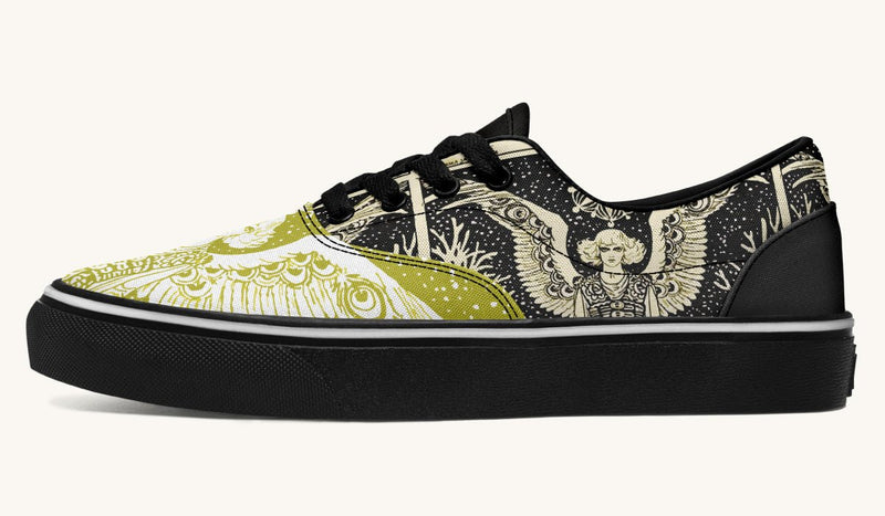 Call Upon the Star Green White Classic Shoes - Jaded Lament