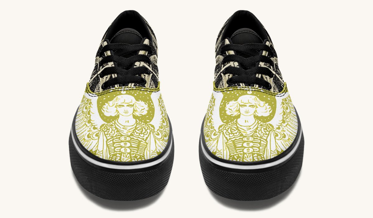 Call Upon the Star Green White Classic Shoes - Jaded Lament