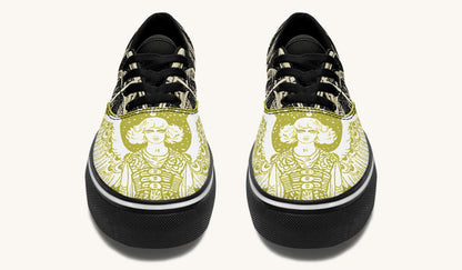 Call Upon the Star Green White Classic Shoes - Jaded Lament