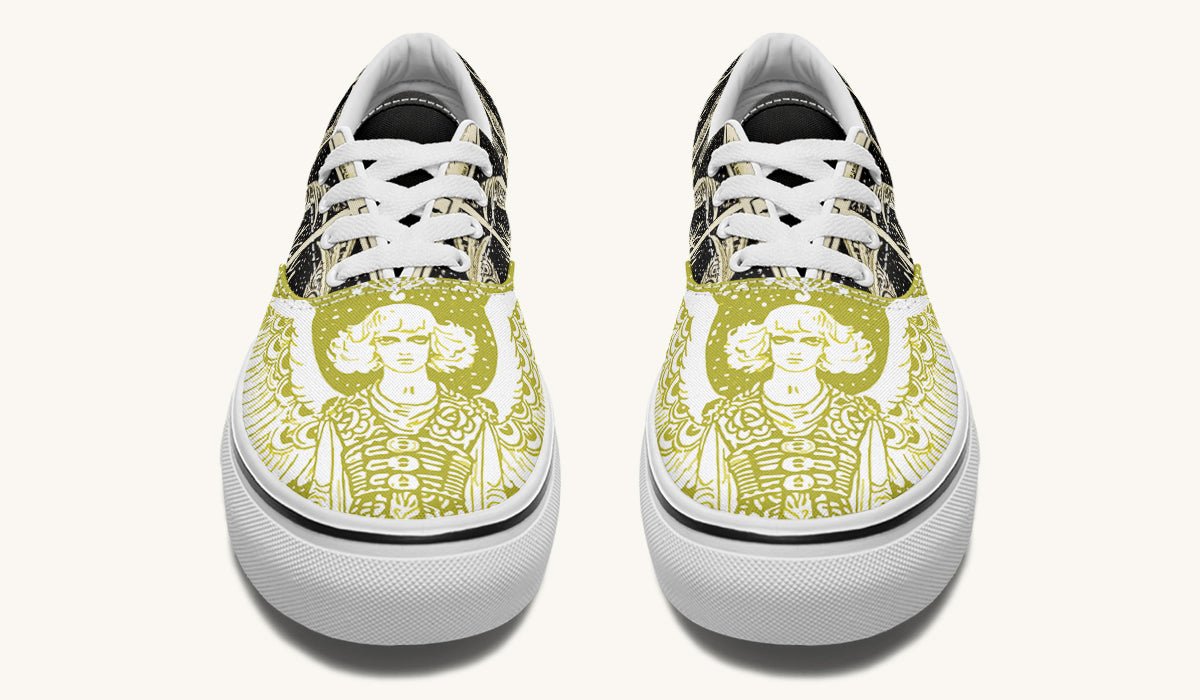 Call Upon the Star Green White Classic Shoes - Jaded Lament