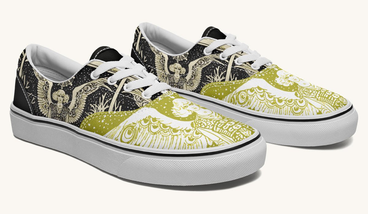 Call Upon the Star Green White Classic Shoes - Jaded Lament