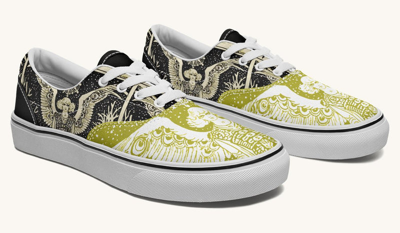 Call Upon the Star Green White Classic Shoes - Jaded Lament