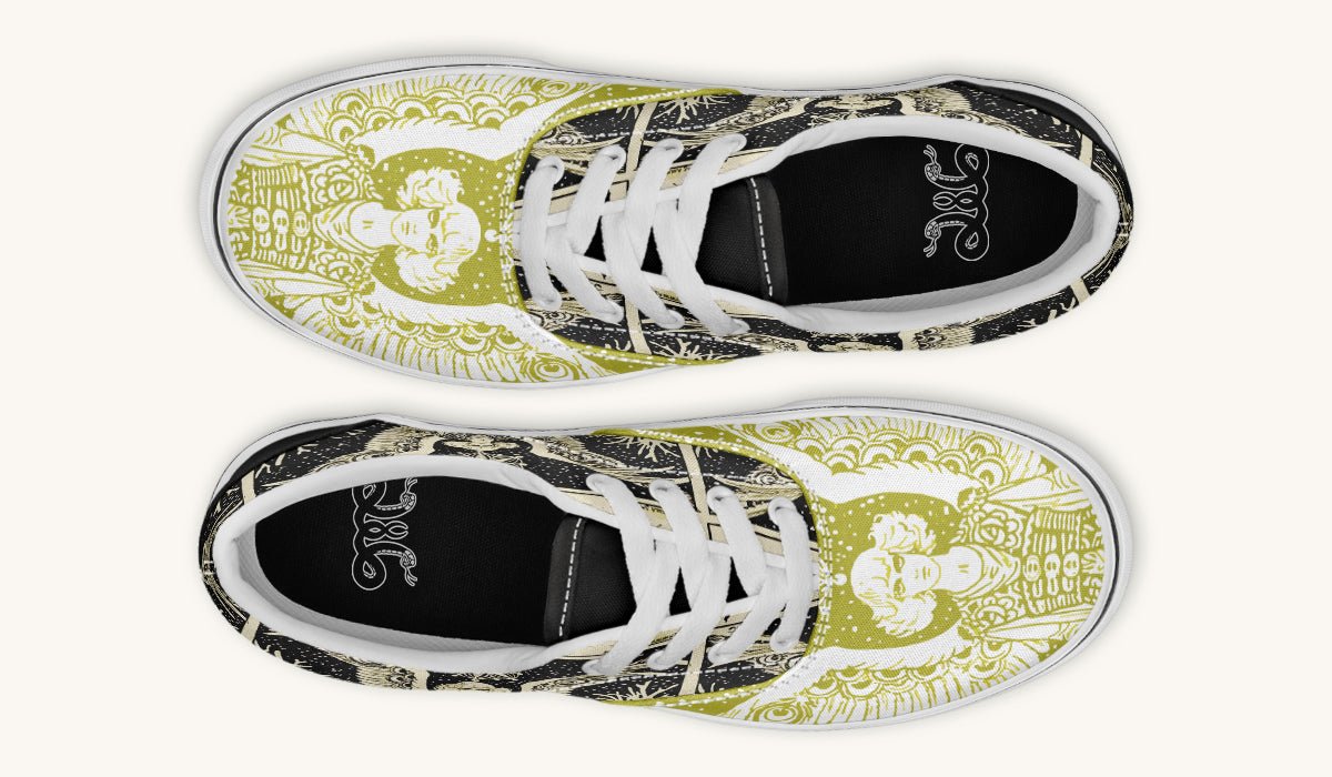 Call Upon the Star Green White Classic Shoes - Jaded Lament