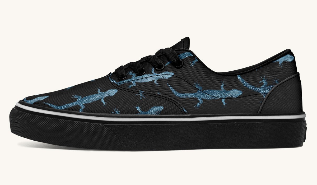 March of the Lizards Blue Black Classic Shoes - Jaded Lament