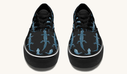 March of the Lizards Blue Black Classic Shoes - Jaded Lament