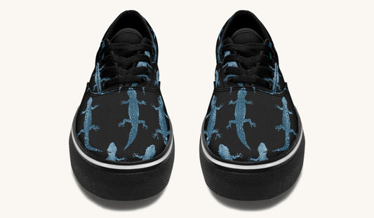 March of the Lizards Blue Black Classic Shoes - Jaded Lament