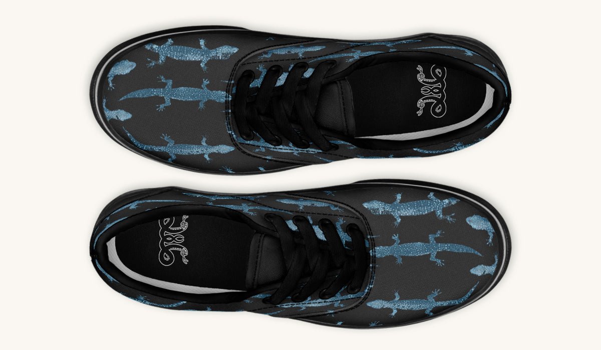 March of the Lizards Blue Black Classic Shoes - Jaded Lament