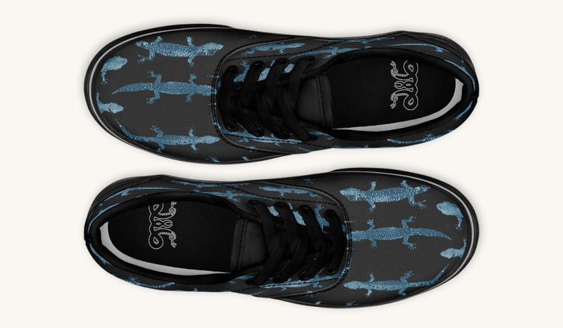 March of the Lizards Blue Black Classic Shoes - Jaded Lament