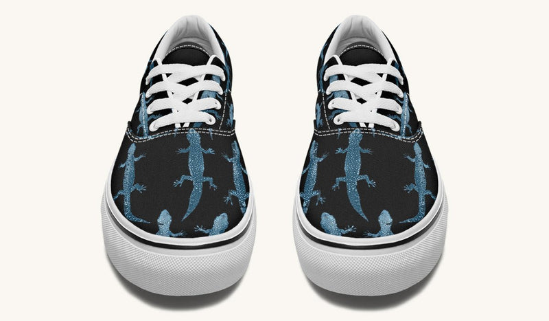 March of the Lizards Blue Black Classic Shoes - Jaded Lament