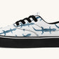 March of the Lizards Blue White Classic Shoes - Jaded Lament