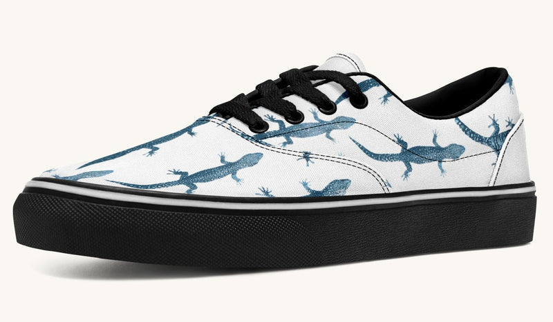 March of the Lizards Blue White Classic Shoes - Jaded Lament