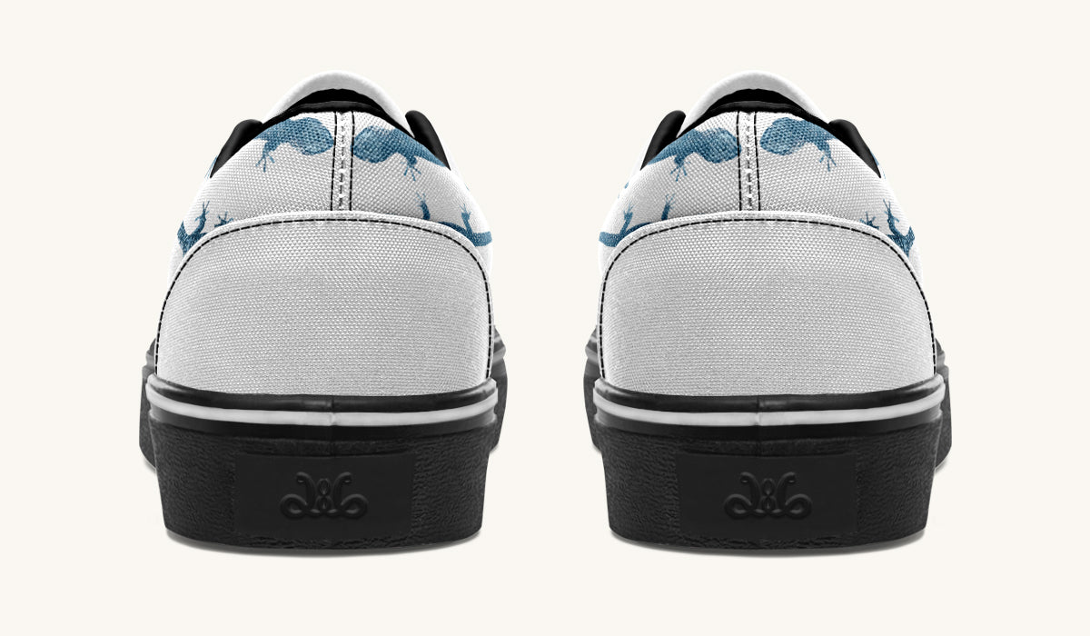 March of the Lizards Blue White Classic Shoes - Jaded Lament