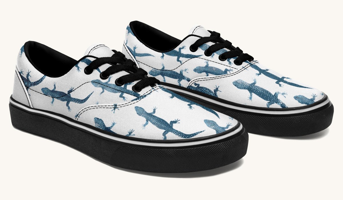 March of the Lizards Blue White Classic Shoes - Jaded Lament