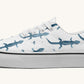 March of the Lizards Blue White Classic Shoes - Jaded Lament