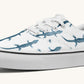 March of the Lizards Blue White Classic Shoes - Jaded Lament